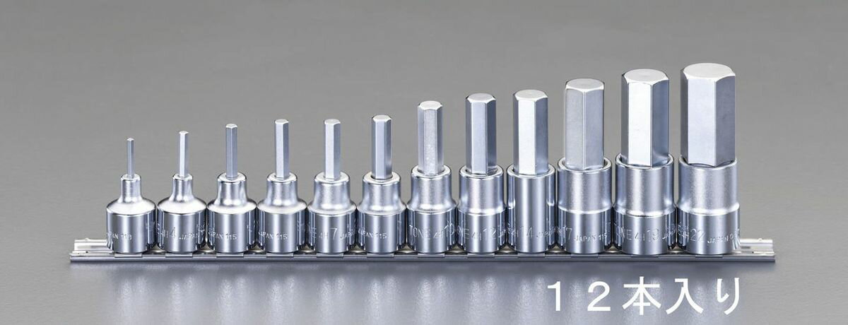 ●(セット内容)…12点セット●ヘックスビットソケット…3・4・5・6・7・8・10・12・14・17・19・22mm●差込角…1/2インチ●全長…49〜80mm●重量…1.37kgホルダー付000012227047楽天 HD店　