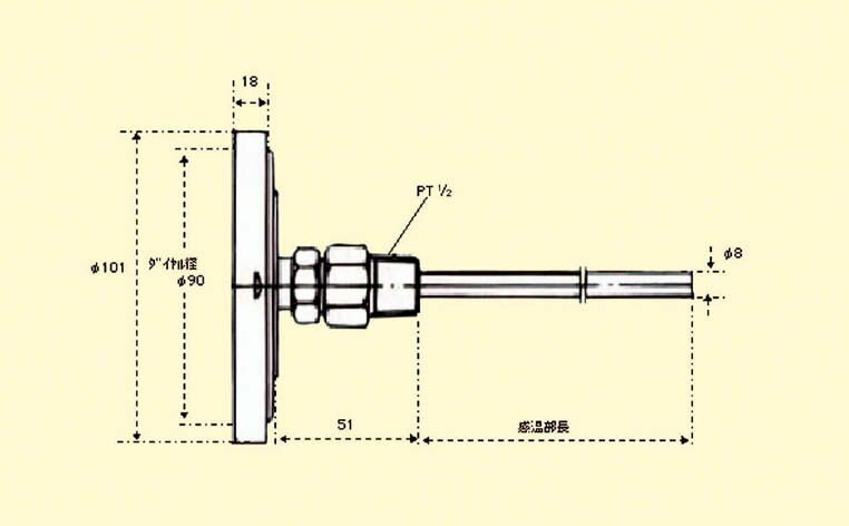 【メーカー在庫あり】 エスコ ESCO -30-50℃/150mmバイメタル式温度計 000012068891 HD店