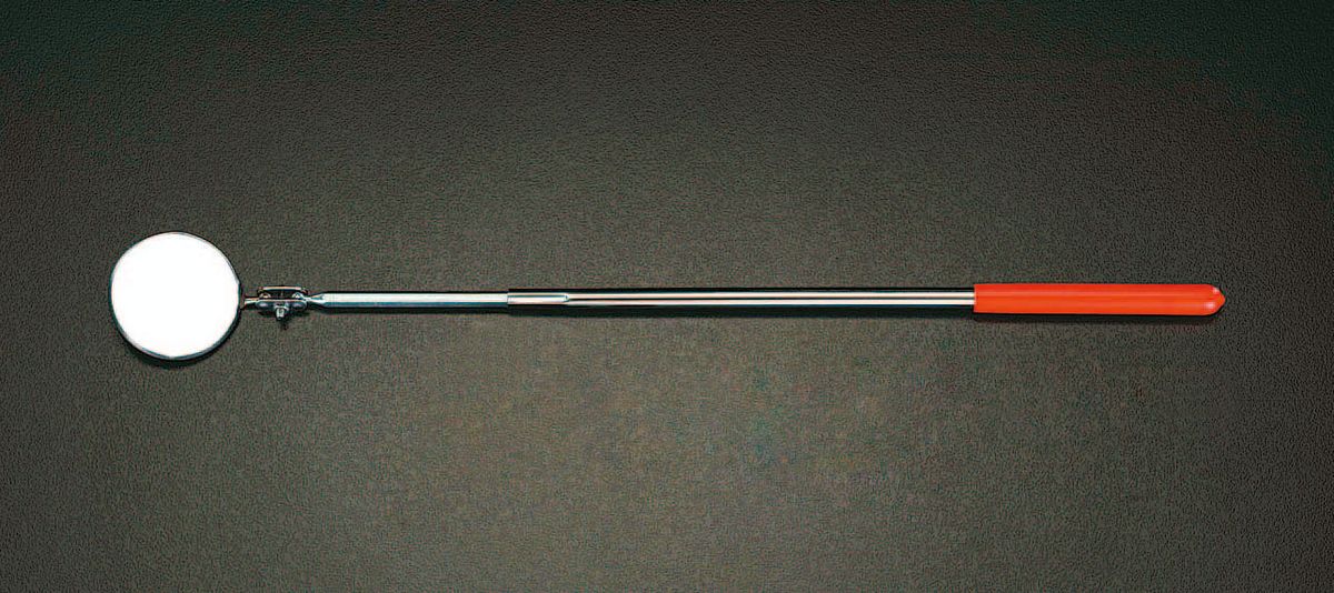 ●倍率…2倍●ミラー径…φ57mm●全長…250〜350mm●材質…シャフト：バネ鋼メッキ、ミラー：ガラス、ミラー受部：ステンレス、ビニール製絶縁グリップ使用中に回転しない六角軸採用000012005172楽天 HD店　
