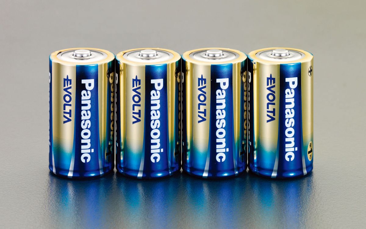 【メーカー在庫あり】 エスコ ESCO 単1x 4本 エボルタ乾電池 000012200241 HD店