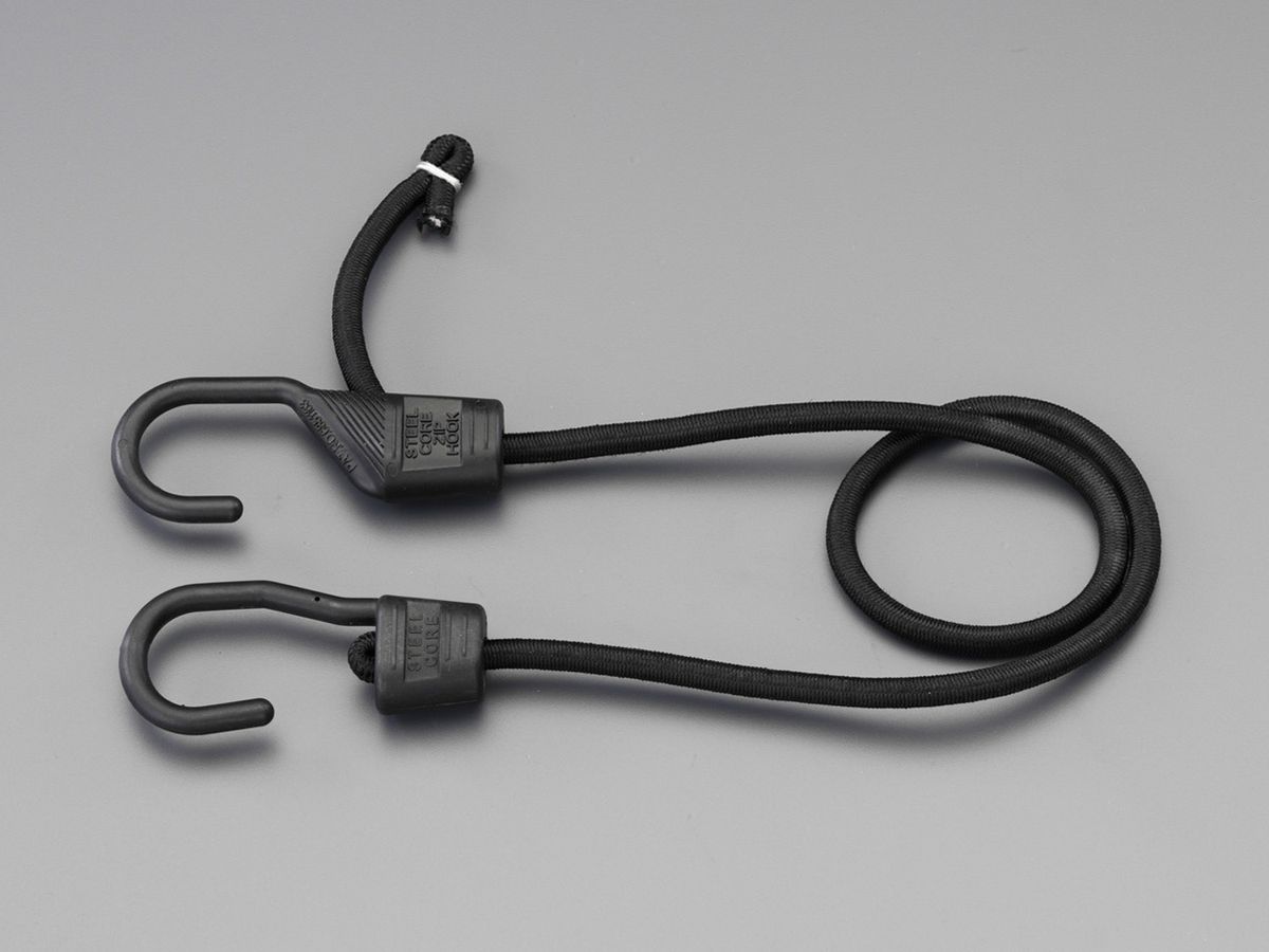 【メーカー在庫あり】 エスコ ESCO 900mm バンジーコード(調整式 フック付/ブラック) 000012251007 HD店