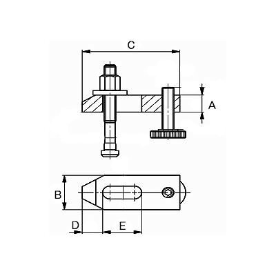 【メーカー在庫あり】 エスコ ESCO M12x100mm サポートスクリュー付テーパークランプ 000012099369 HD店