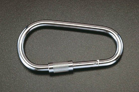 【メーカー在庫あり】 エスコ ESCO 14x204mm 安全環付カラビナ ステンレス製 00001...