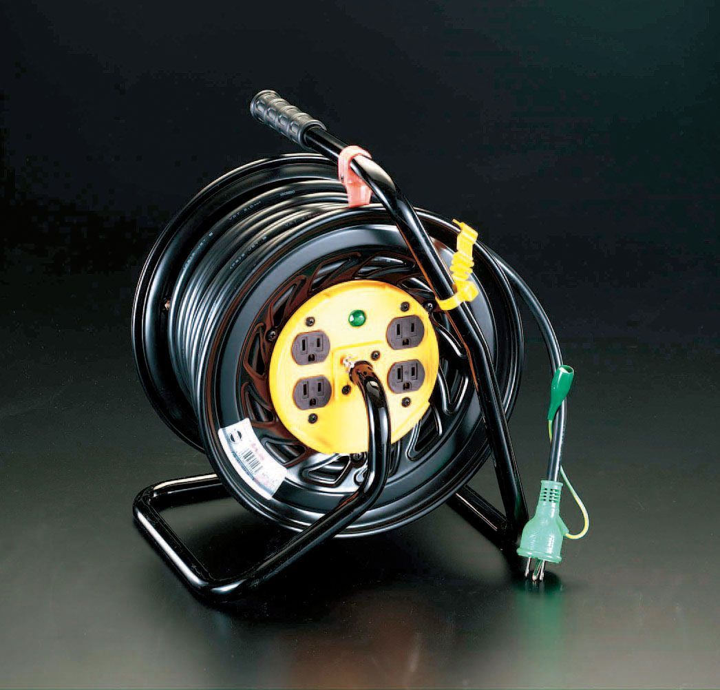 【メーカー在庫あり】 エスコ ESCO AC125V/15A/30m コンセント固定リール アース付 000012020036 HD店