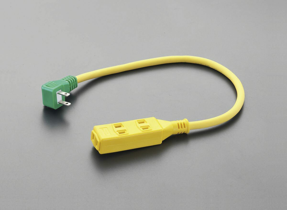 【メーカー在庫あり】 エスコ(ESCO) AC125V/15A/0.5m 延長コード L型プラグ 000012212726 HD