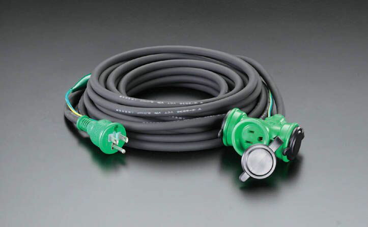 【メーカー在庫あり】 エスコ ESCO AC125V/15A/20m 延長コード 防雨型/アース付 000012037601 HD店