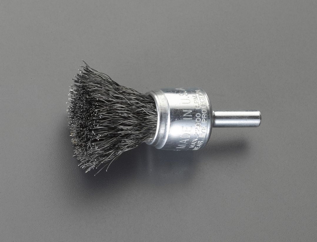【メーカー在庫あり】 エスコ ESCO 19mm/6.4mm軸 エンド型軸付ブラシ スチール製 000012019862 HD店