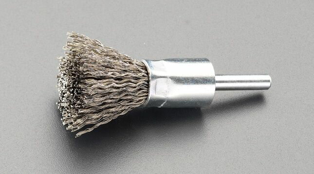 【メーカー在庫あり】 エスコ ESCO 18mm/6.0mm軸 エンド型軸付ブラシ ステンレス製 000012089642 HD