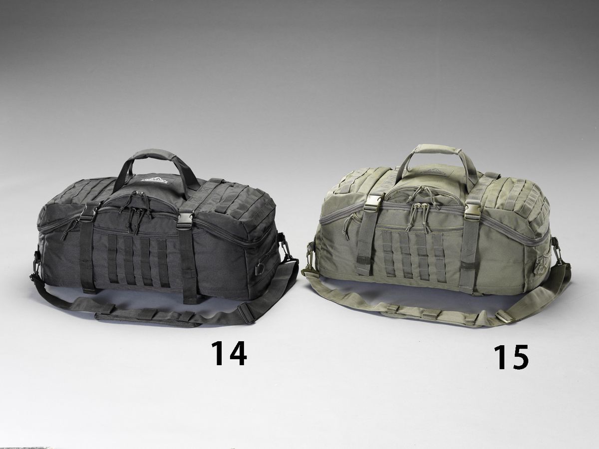 ●材質:ポリエステル（600デニール）●サイズ:737（W）×305（D）×330（H）mm●重量:1.95kg●色:ブラック●容量:55Lジッパー取付タイプの中仕切りが2枚あり、バッグの中を3つに分けることができます。バッグの中にもストラップがあり、荷崩れを防止します。手持ち・肩掛け・リュックの3通りで使用できます。肩掛けベルトは取外して収納できます。リュック用ベルトもDリングから外して収納できます。000012248366楽天 HD店　