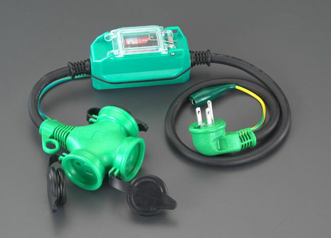 【メーカー在庫あり】 エスコ ESCO 15A/1m 防雨型 過負荷・漏電保護兼用プラグ 000012091390 HD店