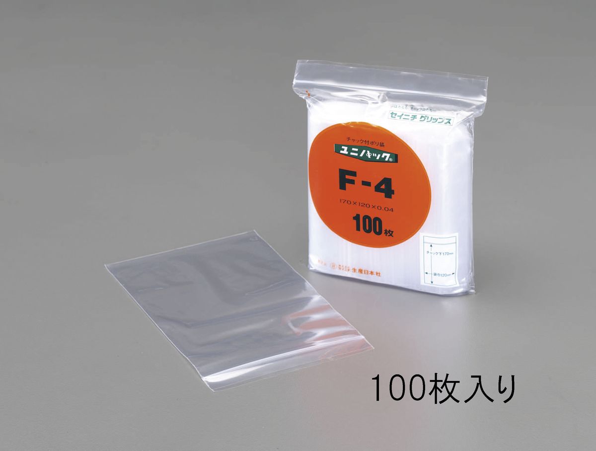 【メーカー在庫あり】 エスコ(ESCO) 240x170mm ポリ袋 チャック付/100枚 000012217253 HD