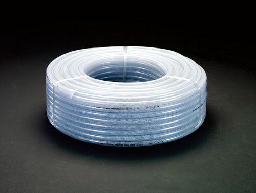 ●材質:PVC、ポリエステル糸●全長:5m●内径×外径:12×18mm●使用圧力（20°C時）:0-0.8MPa●使用温度範囲:0-60°C耐圧性、透明性に優れ流体が確認できます。工作機械・成形機・工場設備などの工業用配管に000012095403 HD　