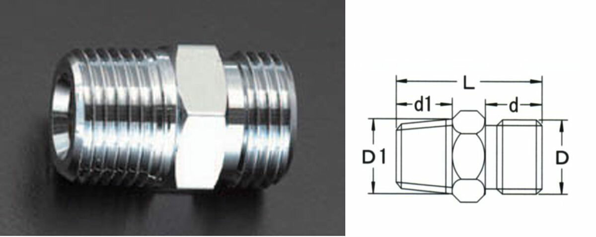 【メーカー在庫あり】 エスコ(ESCO) R3/4"xG3/4" R/G ニップル 000012236030 HD