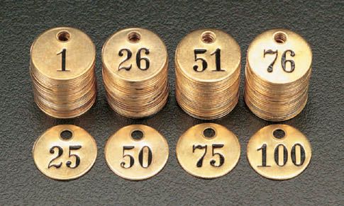 【メーカー在庫あり】 エスコ ESCO 1 - 25 25枚組ナンバーチェック(25mm丸) 000012...