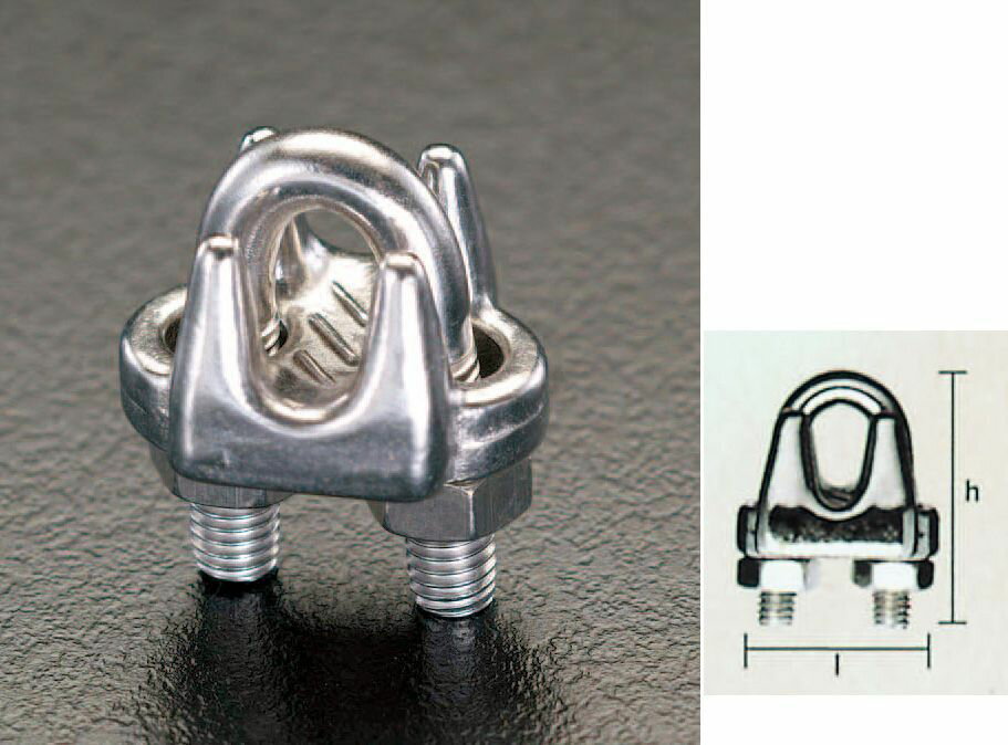 【メーカー在庫あり】 エスコ ESCO 8mm ワイヤーロープクリップ(ステンレス製) 000012016930 HD店
