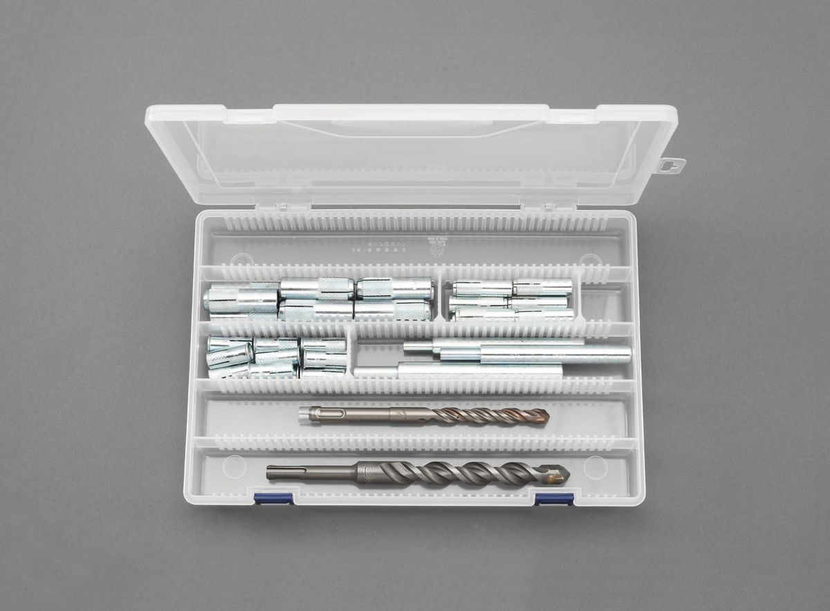 ●セット内容:メスねじアンカー(各10本):W3/8"×30mm(EA945BJ-30)・W3/8"×40mm(EA945BJ-31)・W1/2"×50mm(EA945BJ-40)、下穴用ドリル(各1本):12.7mm・17mm、アンカー打込棒(各1本):W3/8"用(EA945BL-30)、M10・W3/8"用(EA945BL-31)、M12・W1/2"用(EA945BL-40)電気亜鉛メッキ内部コーン打ち込み式000012242669楽天 HD店　