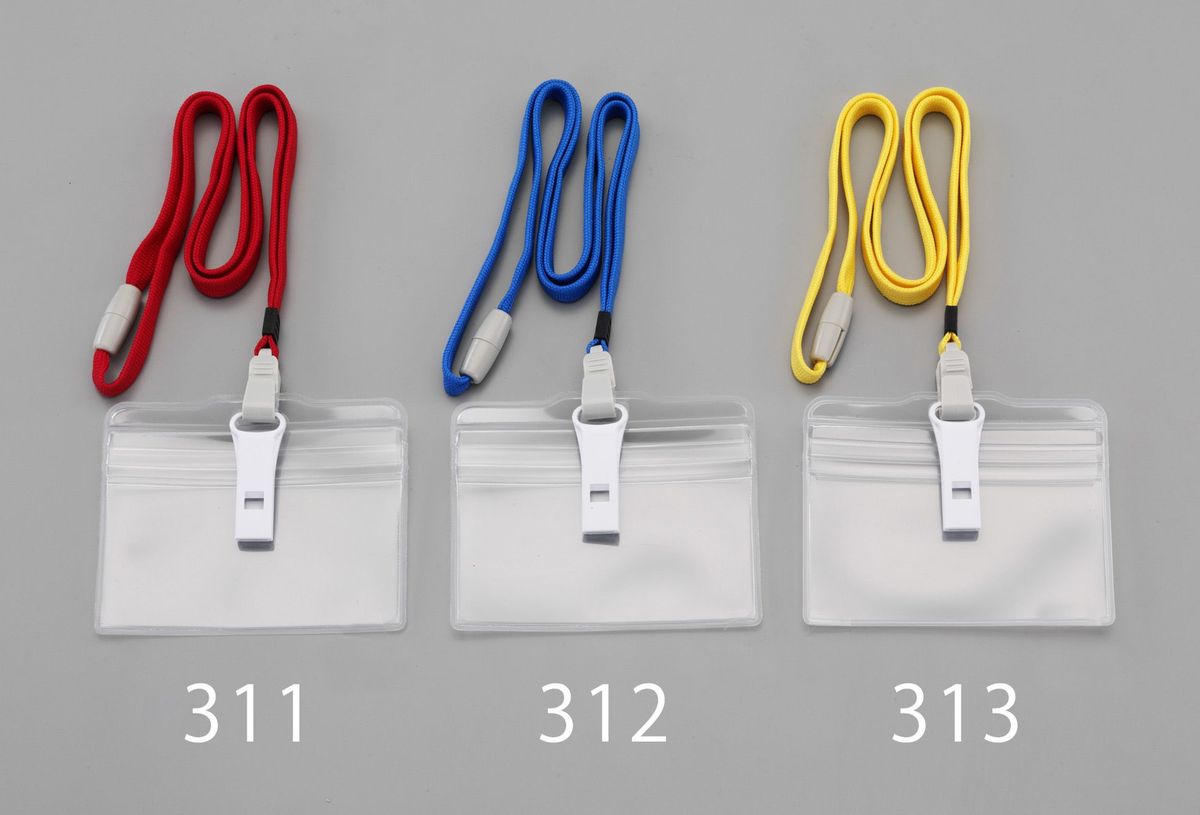 【メーカー在庫あり】 エスコ(ESCO) IDカード用名札 ストラップ・ホイッスル付/青 000012265923 HD