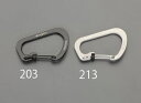 【メーカー在庫あり】 エスコ ESCO 60x40mm D型カラビナ(ロック付/シルバー) EA638AD-213 HD店