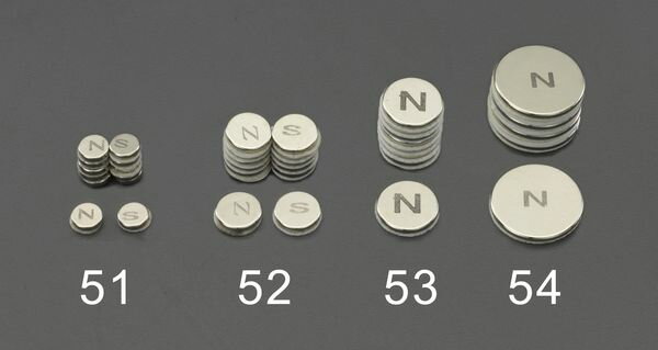 【メーカー在庫あり】 エスコ ESCO φ6.4x1.5mm マグネットディスク(粘着付/N・S各6個) EA781GA-51 HD店(3.0)