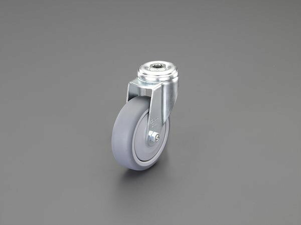 耐熱温度：-20〜60℃材質：金具：スチール、車輪：サーモプラスチックラバー(TPE)車輪径×幅：50×19mm全高：69mm耐荷重(kg)：50取付穴径(mm)：11ボールベアリング自在車輪、ストッパー無しEA986GF-605楽天 HD店　