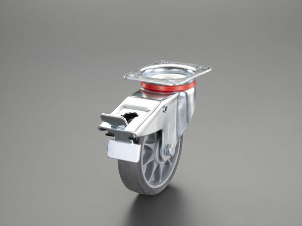 【メーカー在庫あり】 エスコ ESCO 160mm キャスター(自在・カバー・後輪ブレーキ付) EA986PD-2 HD店