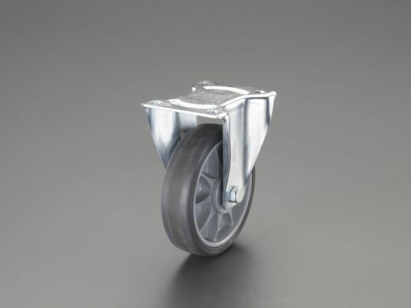 【メーカー在庫あり】 エスコ ESCO 200mm キャスター(固定金具・ホイールカバー付) EA986PG-200 HD店