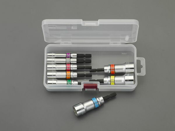 <セット内容>:8本組み六角シャンク:1/4”全長:90mm対辺(mm):8・10・12・13・14・17・19・216ポイント40〜123gの軽量設計18Vのインパクトレンチにも対応可能な高耐久の六角シャンクEA612AC-80楽天 HD店　