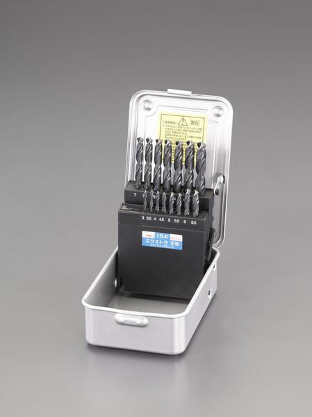 【メーカー在庫あり】 EA824B-15 エスコ ESCO 3.0-10 mm/15本組 ストレートドリル(HSS)