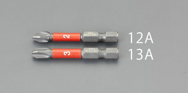 【メーカー在庫あり】 エスコ ESCO #2x50mm + ドライバービット(ダイヤコート・インパクト用) EA611MA-12A HD店