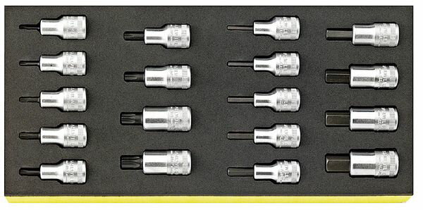 〈セット内容〉：18点トレーサイズ：175(W)×350(D)×40(H)mm差込角：1/2”Hexビットソケット(mm)：4・5・6・7・8・10・12・14・17TORXビットソケット：T20・T25・T27・T30・T40・T45・T50・T55・T60EA612TA-25楽天 HD店