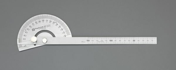 目盛：0〜180°、 180〜0°最小読取値：1°全長：304mm（150mm目盛付）材質：ステンレス（シルバー仕上）竿が固定できるので、高精度を要求する作業に最適です。000012291196楽天 HD店　