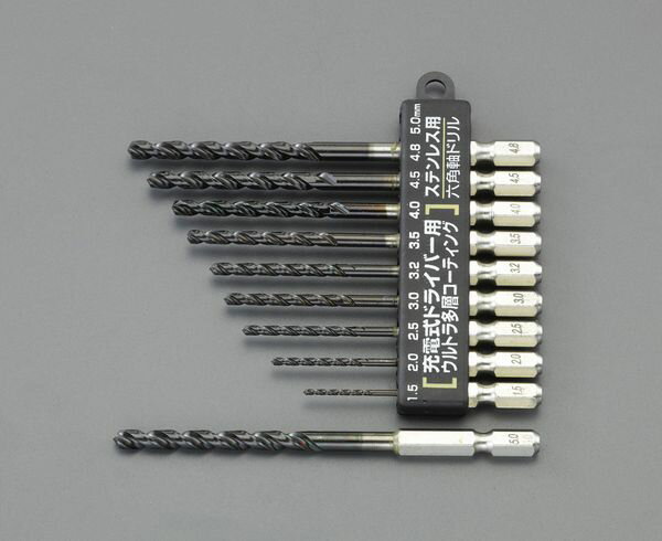 材質：HSS（ハイス）六角シャンク：6.35mm強ネジレ形状ウルトラ多層コーティングシンニング加工用途：ステンレス、一般鋼材、軽金属に入数：10本サイズ：1.5・2.0・2.5・3.0・3.2・3.5・4.0・4.5・4.8・5.0mm000012292240楽天 HD店　