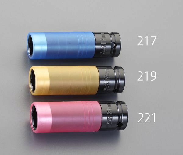 インパクト用ホイールナット用差込角：1/2”対辺(mm)：19外径(mm)：28.5全長(mm)：85差込部外径：27.5mm自動車のホイルナットの締め、緩めに※ピン・リングは付属しておりませんので、別途お買い求め下さい入数：1個EA164DZ-219楽天 HD店　