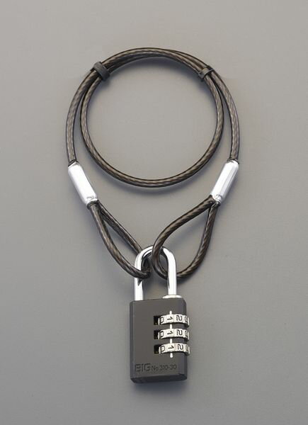 【メーカー在庫あり】 φ4.3x1040mm ワイヤーロック(ダイヤル錠) EA983TT-44 HD店