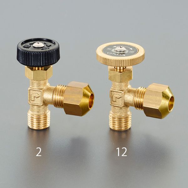 【メーカー在庫あり】 エスコ ESCO R 1/4"x 8mm ニードルバルブ(樹脂ハンドル/フレアーナット) EA426CG..