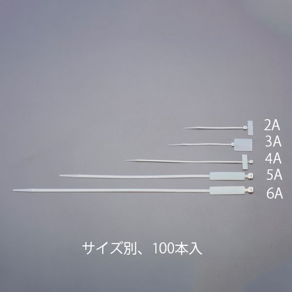 全長：110mmタグサイズ：25×8mm幅：2.5mm使用温度範囲：-40〜85℃最大径：25mm材質：ナチュラルナイロン66ループ引張強度(kgf)：8.0油性ペンでタグに文字が書けます。入数は100本入りです。EA475HB-2A楽天 HD店　