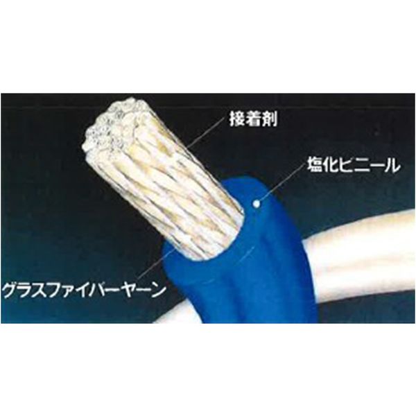 エスコ ESCO φ4mmx30m グラスファイバーロープ(PVCコーティング) EA628CB-2 HD店