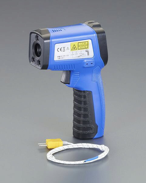 メーカー：カスタム（CUSTOM）型番：IR-310H測定範囲：-50〜+550℃距離係数：13：1分解能：0.1℃測定精度：±1.5%rdgまたは±2℃のどちらか大きい方(0〜+550℃) ±3℃(-50〜0℃)放射率：0.10〜1.00（0.01ステップで可変）機能：データホールド、バックライト、オートオフ、UVライト電源：9V角型乾電池×1個(付属)サイズ：46(W)×105(D)×160(H)mm重量：235g(電池含む)サンプリング：2回/秒測定波長：8〜14μmレーザー：出力:MAX=1mW、630〜670nm、クラス2センサータイプ：赤外線センサー付属品：取扱説明書 Kタイプ熱電対センサー 9V角型乾電池×1円形レーザーマーカー付(16ポイント)環境温度、露点温度、湿球温度測定機能ガス漏れ箇所の発見に便利なUVライト(蛍光入りガス使用時)表示上部のLEDで結露発生の警告を色で知らせる結露発生警告モードKタイプ熱電対温度センサー付入数：1台EA701BC-5A楽天 HD店　