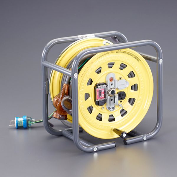 【メーカー在庫あり】 エスコ ESCO AC125V/15A/27+3m コードリール(漏電遮断器/アース) EA815BF-55 HD店