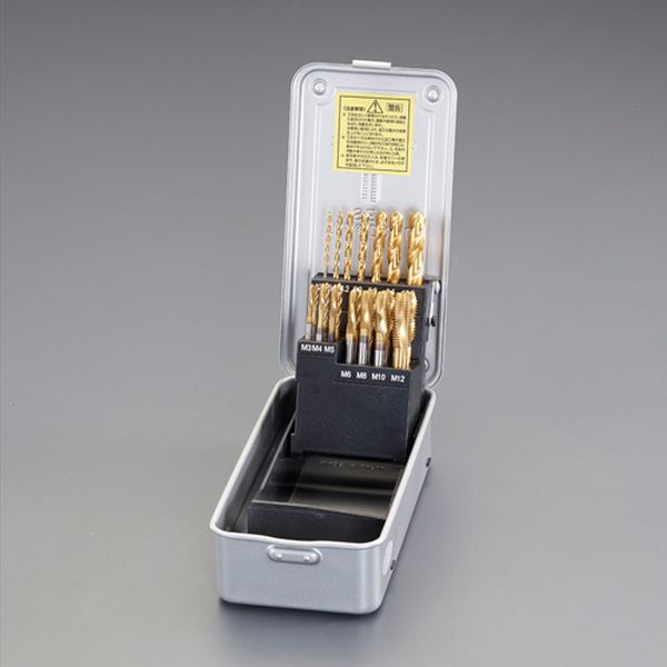 樂天商城 - 【メーカー在庫あり】 エスコ ESCO M3-M12 スパイラル,ジェットタップドリルセット(TIN-CO-HSS) EA829DY HD店