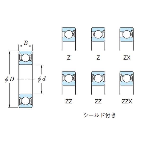 【メーカー在庫あり】 エスコ ESCO [6008ZZC3]深溝玉軸受 EA966EE-8 HD店 2