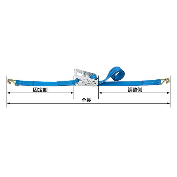 【メーカー在庫あり】 エスコ ESCO 50mmx10.0m/1010kg ベルト荷締機(両端フック型)...