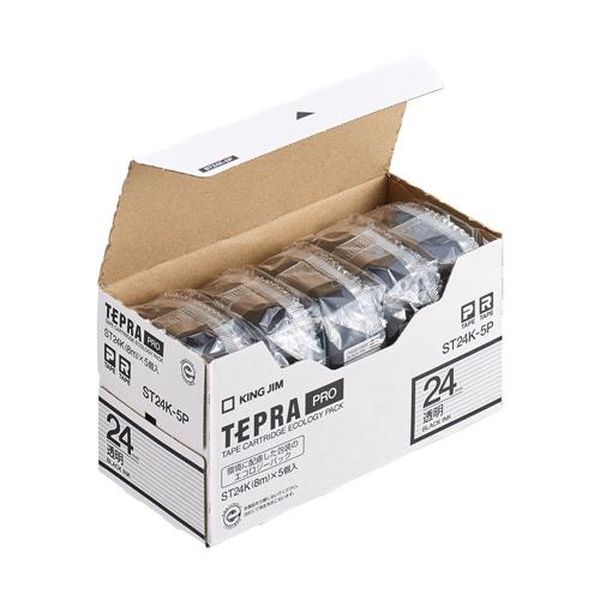 Office Supplies - 【メーカー在庫あり】 エスコ ESCO 24mm テープカセット（テプラ用／5個）透明 EA761DN-56C HD店
