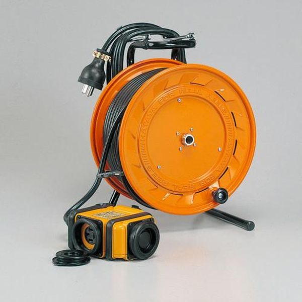 【メーカー在庫あり】 エスコ ESCO AC200V／20A／30m コードリール（元置型・先端防雨型 EA815DG-3 HD店