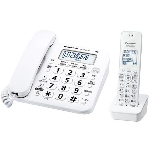 【メーカー在庫あり】 エスコ ESCO コードレス電話機（子機1台付／ホワイト） EA864BD-280A HD店