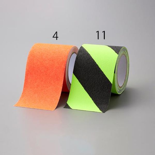 【メーカー在庫あり】 エスコ ESCO 100mmx5m 滑止テープ（屋内外・平面／蛍光黄／黒） EA944DJ-11 HD店