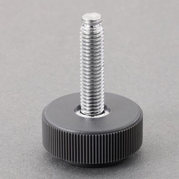 ●ベース径(mm)…33●ねじ…M8×30●耐荷重(kg)…46●材質…本体：スチール（クロムメッキ）カバー：ポリアミド底部：エラストマー●ベース高さ…14mm●約10°の首ふり機構付き。床面に傾斜がある場合でも本体を垂直に保ちます。●底部はすべりにくいエラストマー製で床面を傷めません。●本体と底部が二重構造で荷重がかかった状態でも本体を手で廻して調整できます。●首振り機構（約10°）●取り付けしたすいよう、底部の外周はすべり止めを付けています。EA949HA-85楽天 HD店