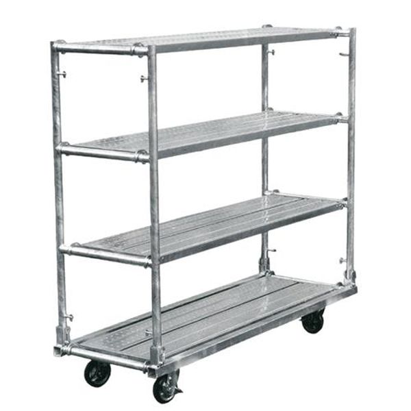 ●重量(kg)…96 (本体40）●耐荷重(kg)…静止時各段150以下移動時各段75以下●棚板…4●材質…スチール●使用時サイズ(収納時サイズ)W×D×H(mm)…660×1920×1785（660×1920×385）●車輪数…4●車輪径…φ150●折りたたみ式●棚板4枚（板サイズ：1829×500mm）●キャスター旋回ストッパー付●長尺の塩ビパイプなどの保管に最適です。●足場板は外せば折りたたみ可能●折りたたんで積み重ねて保管できます（5台まで）●楽に移動ができるキャスター付（ゴムキャスター）●棚板を2枚以上使用しない場合は、EA943AM-42で補強してください。※この商品はメーカー直送、代引不可商品となります。法人様のみ購入可能です。ご了承の上ご注文をお願い致します。EA976AM-41楽天 HD店