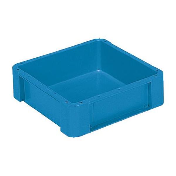 ●容量…8.3L●外寸(mm)…335×335×103（H）●材質…ポリプロピレン●内寸（mm）…300×300×95●有効内寸…292×292×85mm●圧縮荷重…21.1kN(2150kgf)●色…ブルー●重量(g)…830●底面形状…格子リブ底面に格子状のリブ（平面部を補強するためその面に垂直に立てられた板形状）を設置しております。リブの高さによって曲げ強度は決まり、リブが高ければ高いほど、高い強度を示します。工業用コンテナに多く採用され、特に油を使う業界では膨潤（樹脂が油等を吸収して体積が増加する現象）による撓みを抑制する効果があります。●積み重ね可能●底面強度抜群EA506AF-181楽天 HD店　