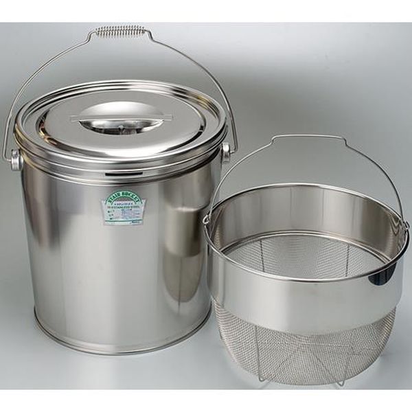 Rakuten - 【メーカー在庫あり】 エスコ ESCO φ300x345mm/18L 取手付タンク (カゴ付/ステンレス製) EA508SF-32 HD店